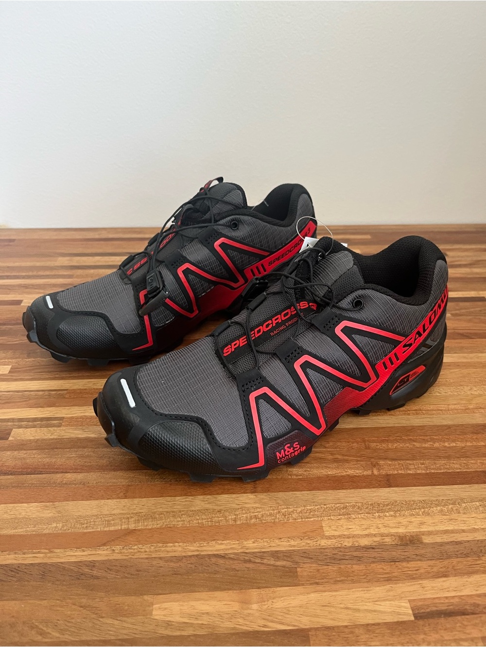 Salomon Speedcross 3 Trail Running Shoes - Gray and Red